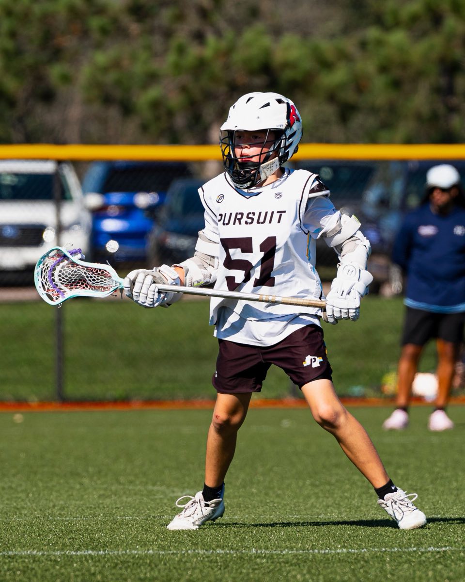A Pursuit club lacrosse player during a game